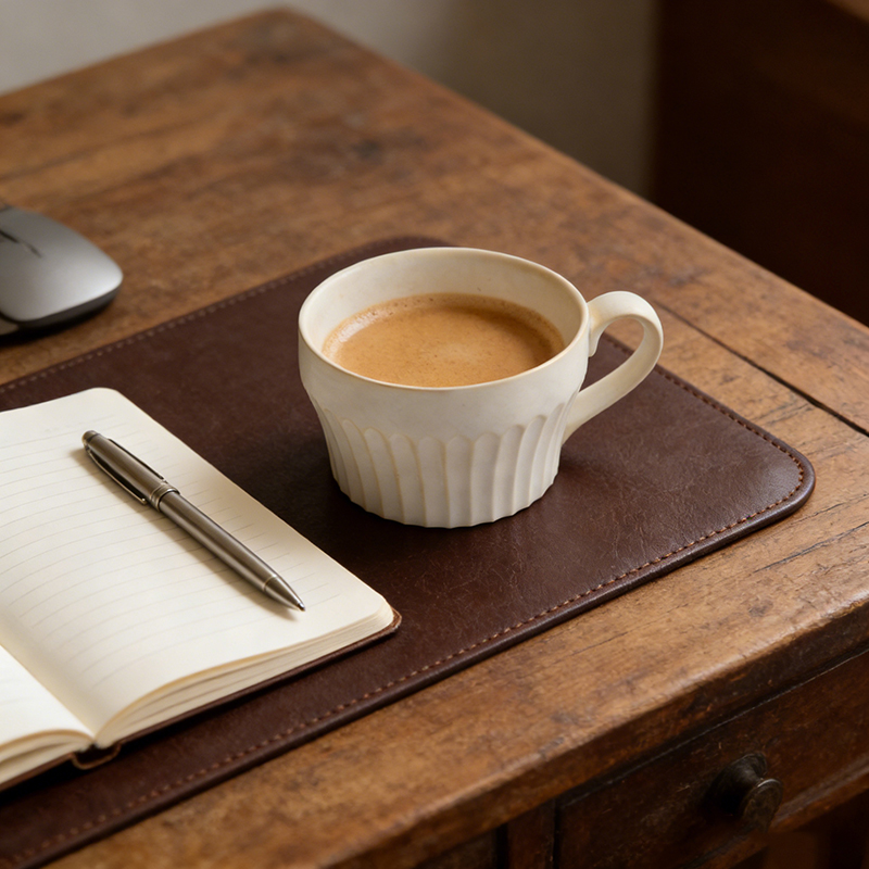Coffee Tea Japan - 350ml 日本風レトロ縦目陶器マグカップ クリエイティブコーヒーカップ 手作り朝食オートミールカップ 家庭用オフィスティーカップ ドリンクウェア