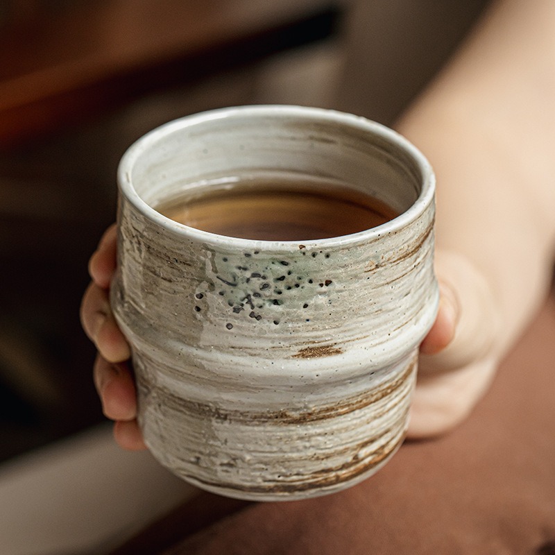 Coffee Tea Japan - 手作りセラミックティーカップ,日本の粗いコーヒーカップ,ヴィンテージの古いひょうたんカップ,注目の石,リビングルームの装飾ギフト