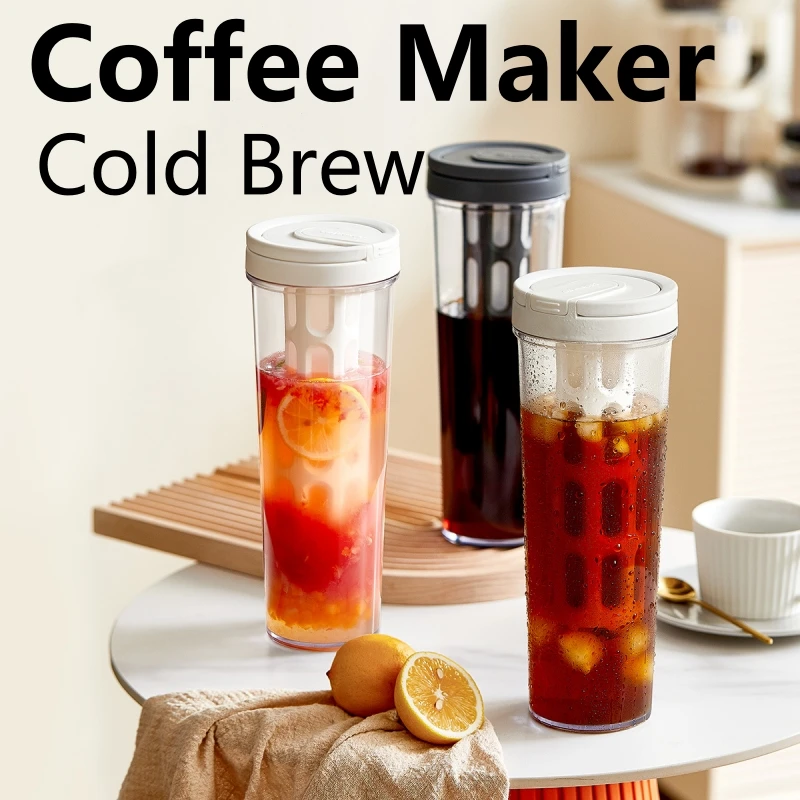 Moka Pot Stove - ハンドル付き手動コールドブリューコーヒーメーカー,大容量ウォーターボトル,ポータブルジュース,紅茶,フルーツ,1リットル