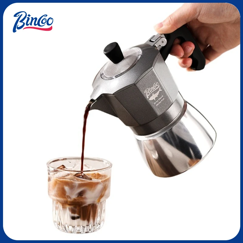 Moka Pot Stove - Bincoo 2カップ ダブルバルブ モカポット アルミ合金製コーヒーポット カフェマシン