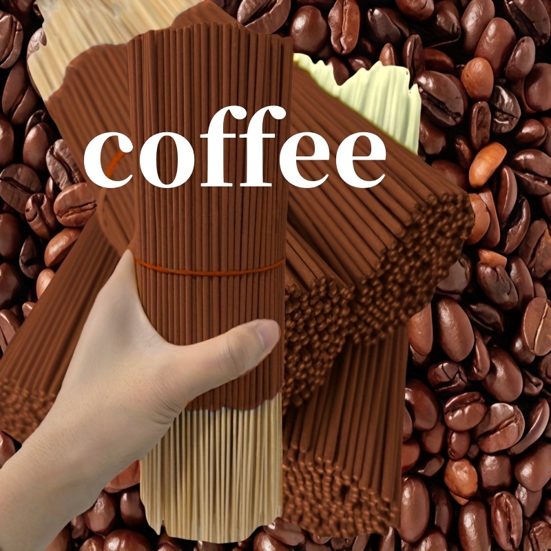 Coffee Tea Etc - 20/55/90/130本 天然コーヒー香りスティック - 高品質の木製アロマスティック、家庭用空気浄化、リラクゼーション、ヨガ、オフィスや茶室に最適 - ハロウィン、クリスマス、イースターなどに最適、コーヒーバーアクセサリー