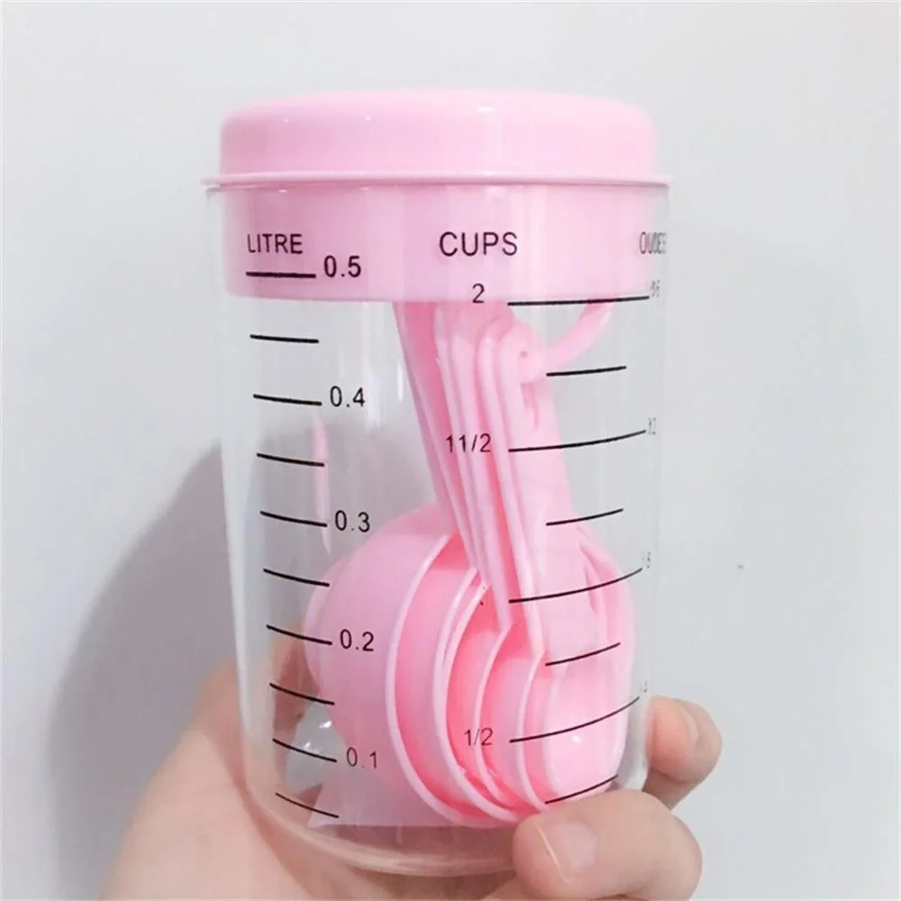 Coffee Tea Spoon - 7 ピース/セットプラスチック計量カップとスプーン紅茶コーヒーキッチン用品ベーキングツールトレイ
