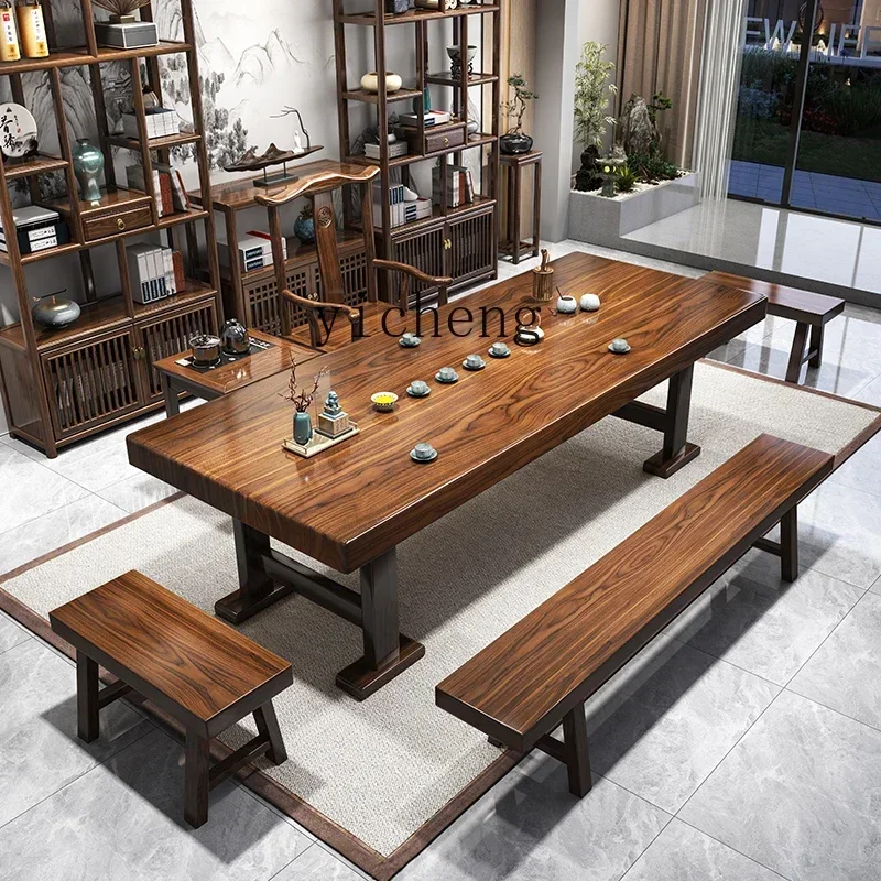 Tea & Coffee Kent - r5.13 1つのテーブルと5つの椅子 新品 中国茶卓 茶器一体型 無垢材茶卓