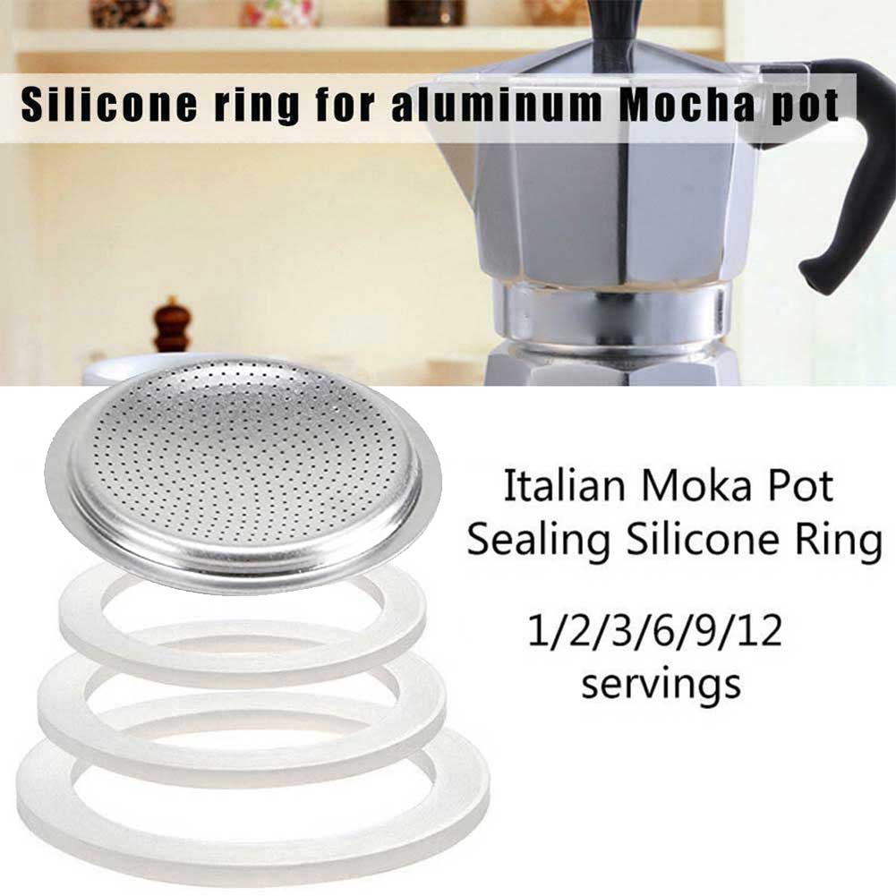 Moka Pot Stove - モカストーブポットシリコーンガスケットシールふるいワッシャーガスケットリング交換部品コーヒーメーカーフィルターアクセサリー