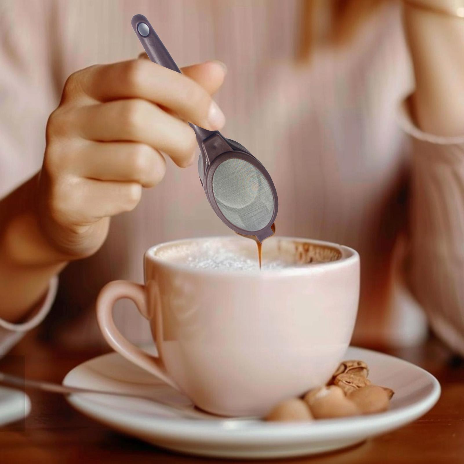 Coffee Tea Spoon - コーヒーストレーナー、ティーストレーナー、スプーン、ティーインフューザー、再利用可能なルーズリーフストレーナーバッグ、ポータブルメッシュティーフィルター、コーヒーと紅茶用ツール