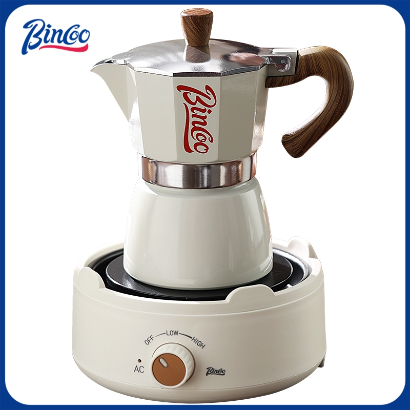Moka Pot Stove - ビンクー モカポットと電気コンロのコンボ エスプレッソメーカー コンパクト設計で狭いスペースでもイタリアンスタイルの濃厚なコーヒーを淹れられる