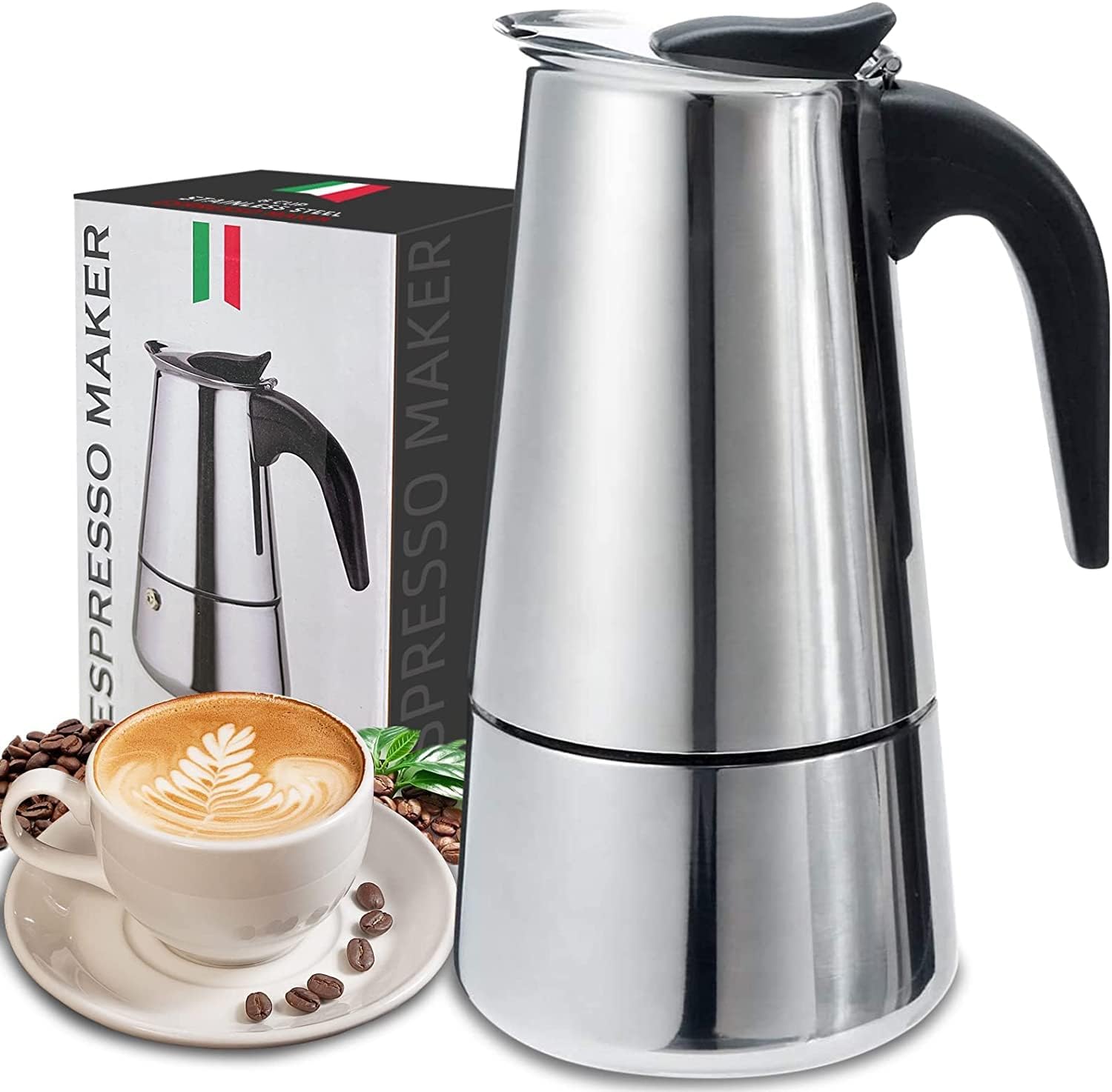 Moka Pot Stove - 4/6/9カップモカポットカフェマシンエスプレッソカップコーヒーメーカーラテパーコレーターストーブトップモカコーヒーメーカー