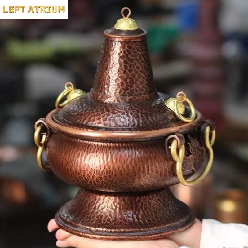 Coffee Tea And Bean Leaf - 多機能純銅製ホットポット手作り花瓶葉っぱコーヒー豆容器香炉茶葉キャニスター収納ボックス