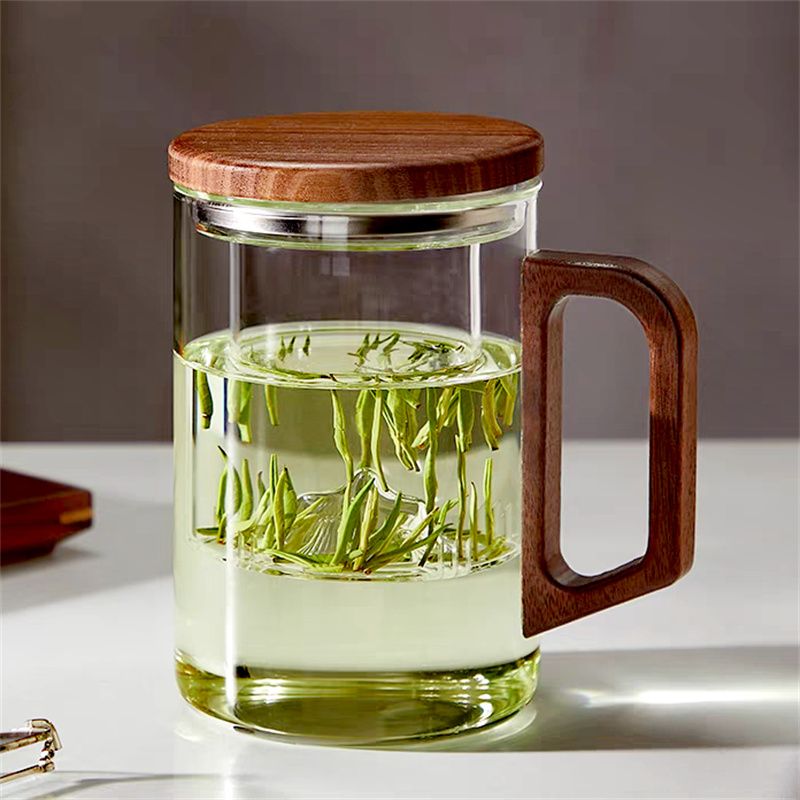 Coffee Tea Japan - 大容量 800 ミリリットル 1000 ミリリットル茶水分離ガラス茶マグ山底フィルター耐熱茶作りカップ茶器