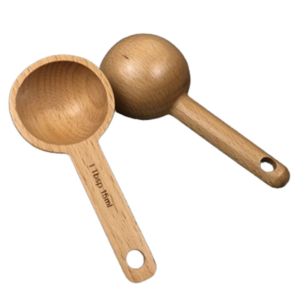 Coffee Tea Spoon - ポータブル大さじ計量スプーンクルミ木製7.5/10/15/30/45mlブナ木製スプーン吊り下げ可能な茶コーヒー豆スプーン家庭用