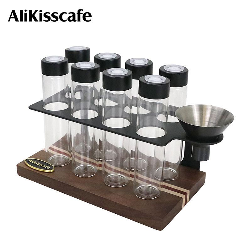 Coffee Tea Bean - Alikisscafe コーヒー豆保存チューブコンテナディスプレイ単回用量茶排気バルブバリスタツールエスプレッソアクセサリーコーヒーウェア
