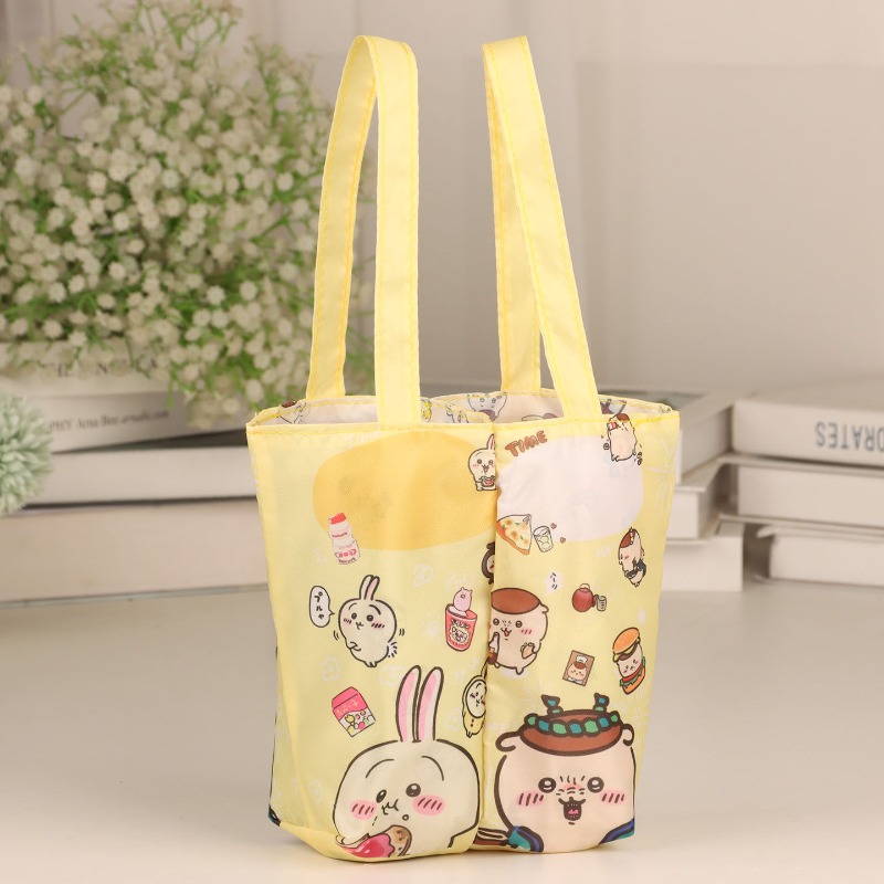 Coffee Tea Japan - ホットチイカワうさぎ折りたたみ式ウォーターカップバッグデュアルドリンクホルダーポータブルカップキャリーバッグミルクティーコーヒー飲料キャリアアウトドア