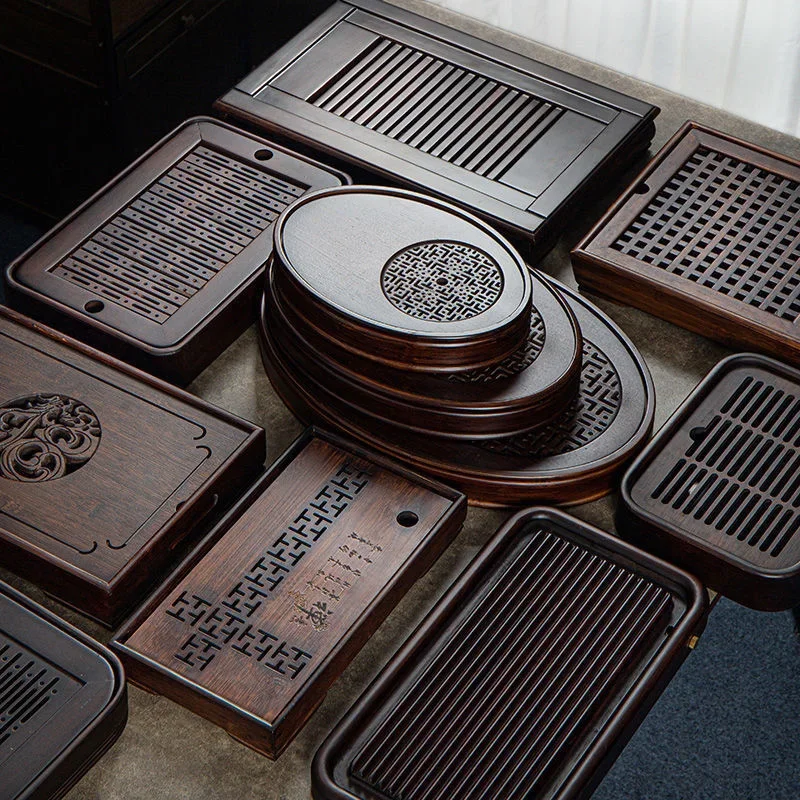 天然竹トレイ、ティーテーブル木製トレイ、カンフーティーセット - Bamboo Tea Tray のレビューと価格