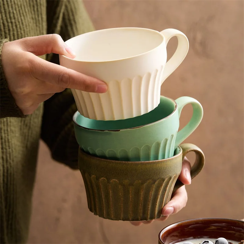 350ml 日本風レトロ縦目陶器マグカップ　クリエイティブコ - Coffee Tea Japan のレビューと価格