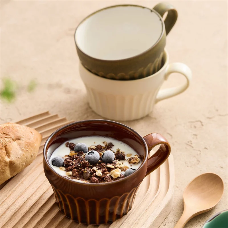 350ml 日本風レトロ縦目陶器マグカップ　クリエイティブコ - Coffee Tea Japan のレビューと価格