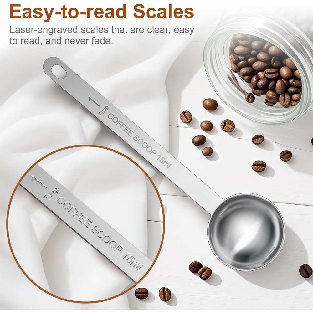 ステンレス鋼ロングハンドルコーヒースクープスプーン 15ML - Coffee Tea Spoon のレビューと価格