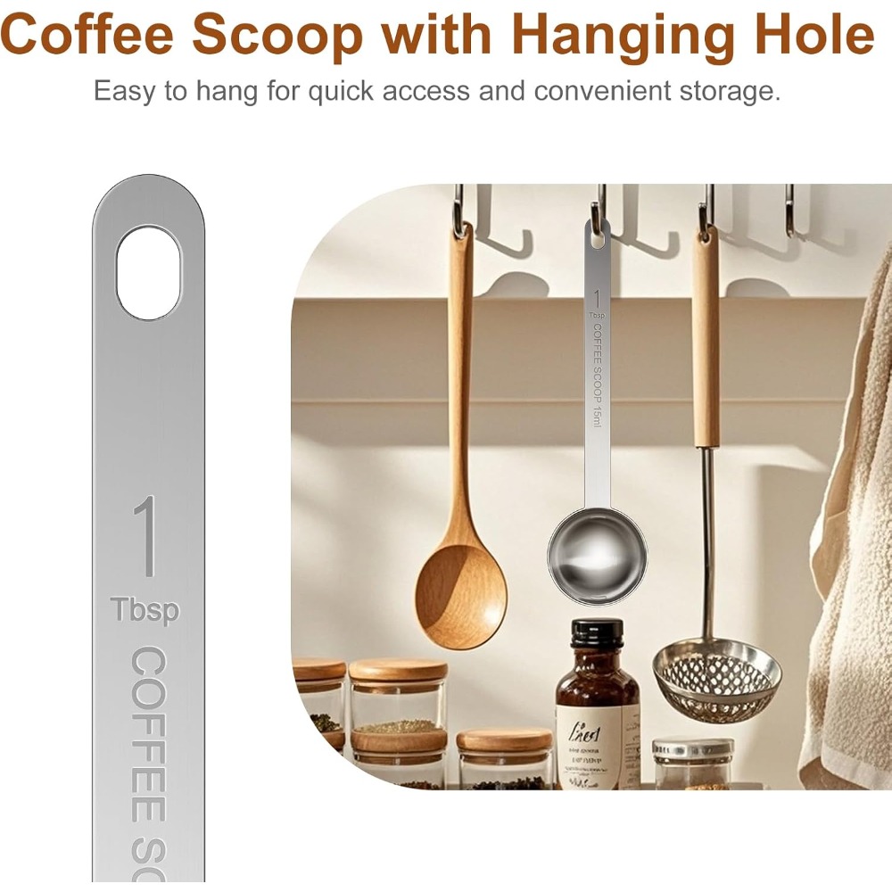ステンレス鋼ロングハンドルコーヒースクープスプーン 15ML - Coffee Tea Spoon のレビューと価格