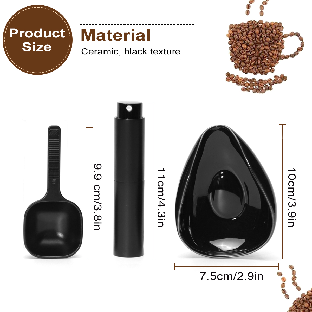 Leeseph コーヒー豆計量カップとスプーンセット、セラミ - Coffee Tea Spoon のレビューと価格