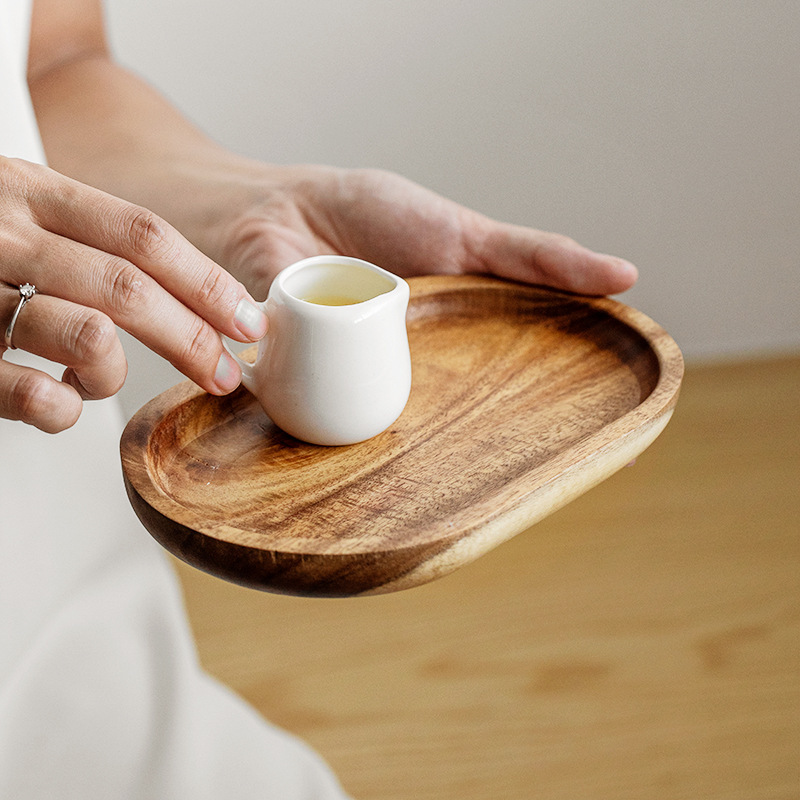 クルミ木製トレイイン風小さな木製プレート日本の長方形ディナー - Coffee Tea Japan のレビューと価格
