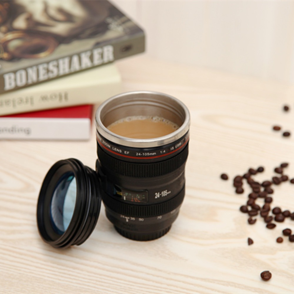 クリエイティブスチールカメラレンズコーヒーマグ、面白いティー - Coffee Tea Japan のレビューと価格