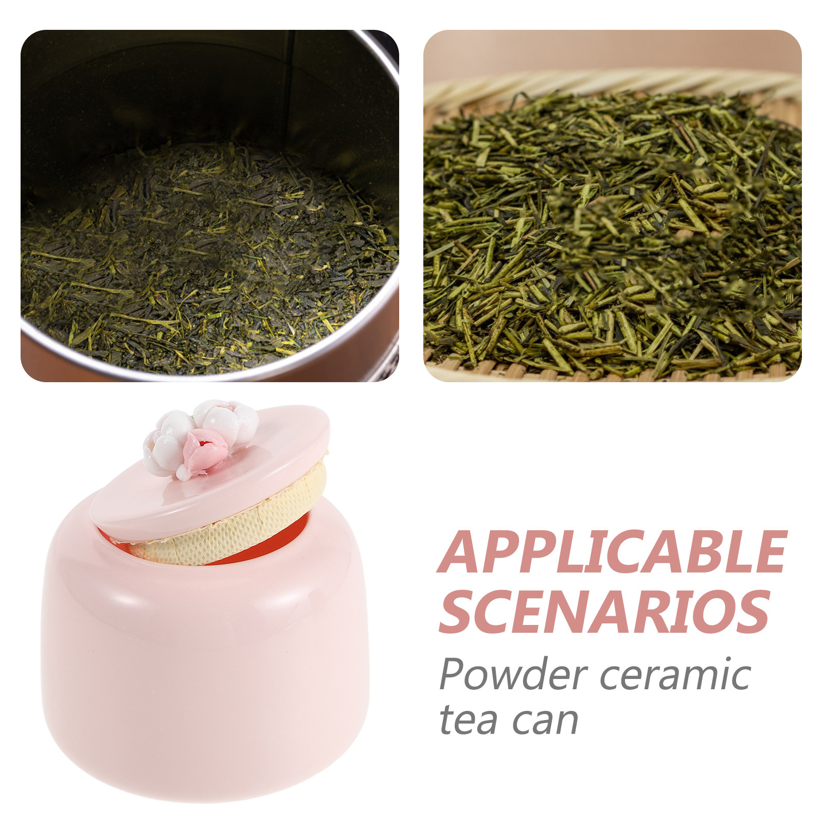 陶器製茶筒 ピンクの磁器製食品保存容器 密閉キッチンキャニス - Coffee Tea And Bean Leaf のレビューと価格
