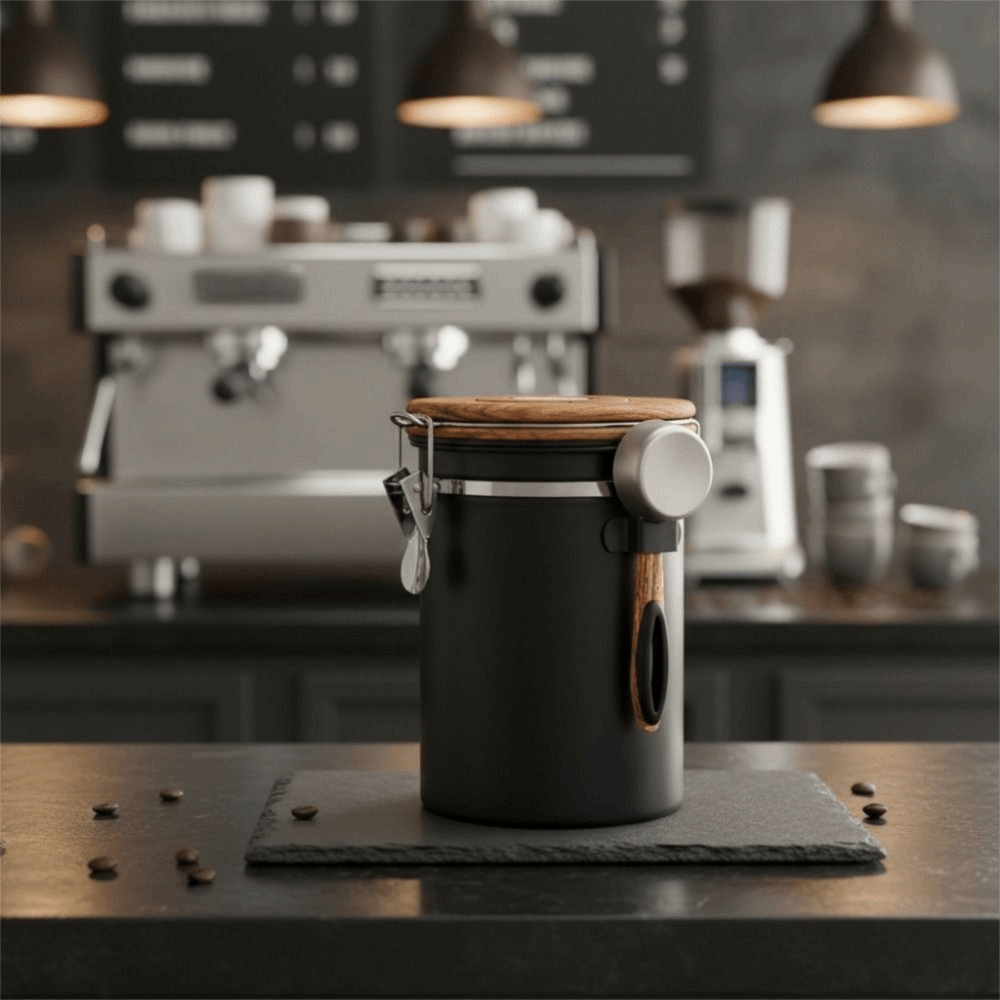304ステンレス製コーヒー豆保存容器 密閉型 スプーン付き  - Coffee Tea And Bean Leaf のレビューと価格