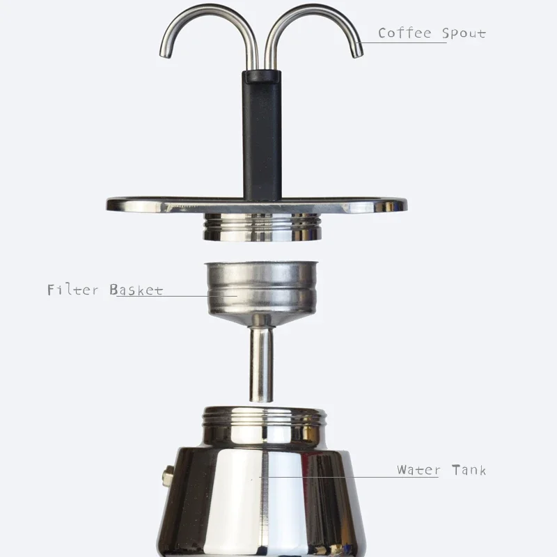 ステンレス鋼のミニ鍋,二重管,イタリアのコーヒーメーカー,家 - Moka Pot Stove のレビューと価格