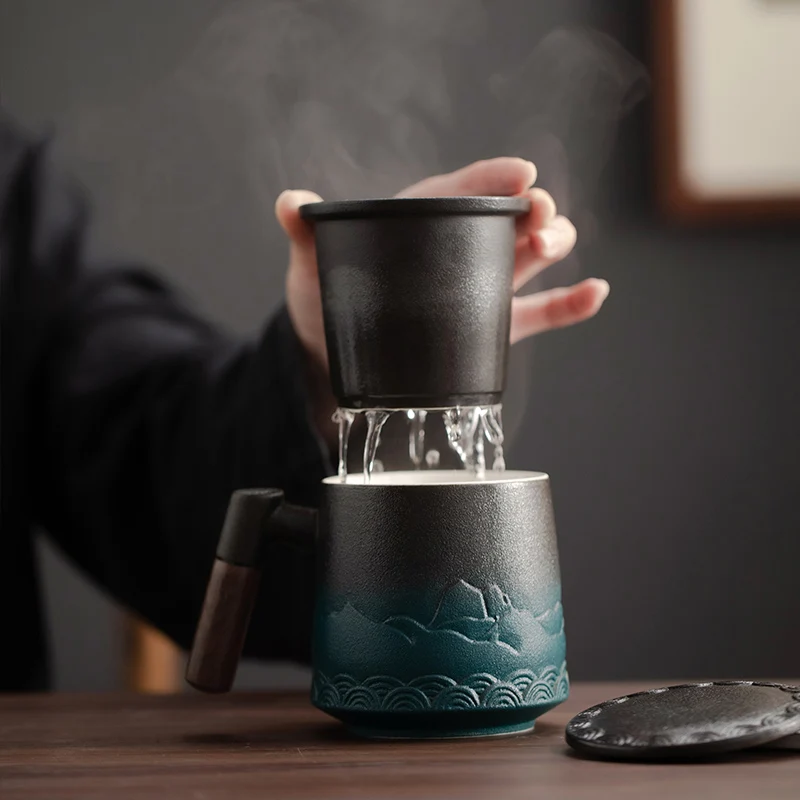ふた付きセラミックティーカップ,大型コーヒーカップ,オフィス - Coffee Tea Japan のレビューと価格