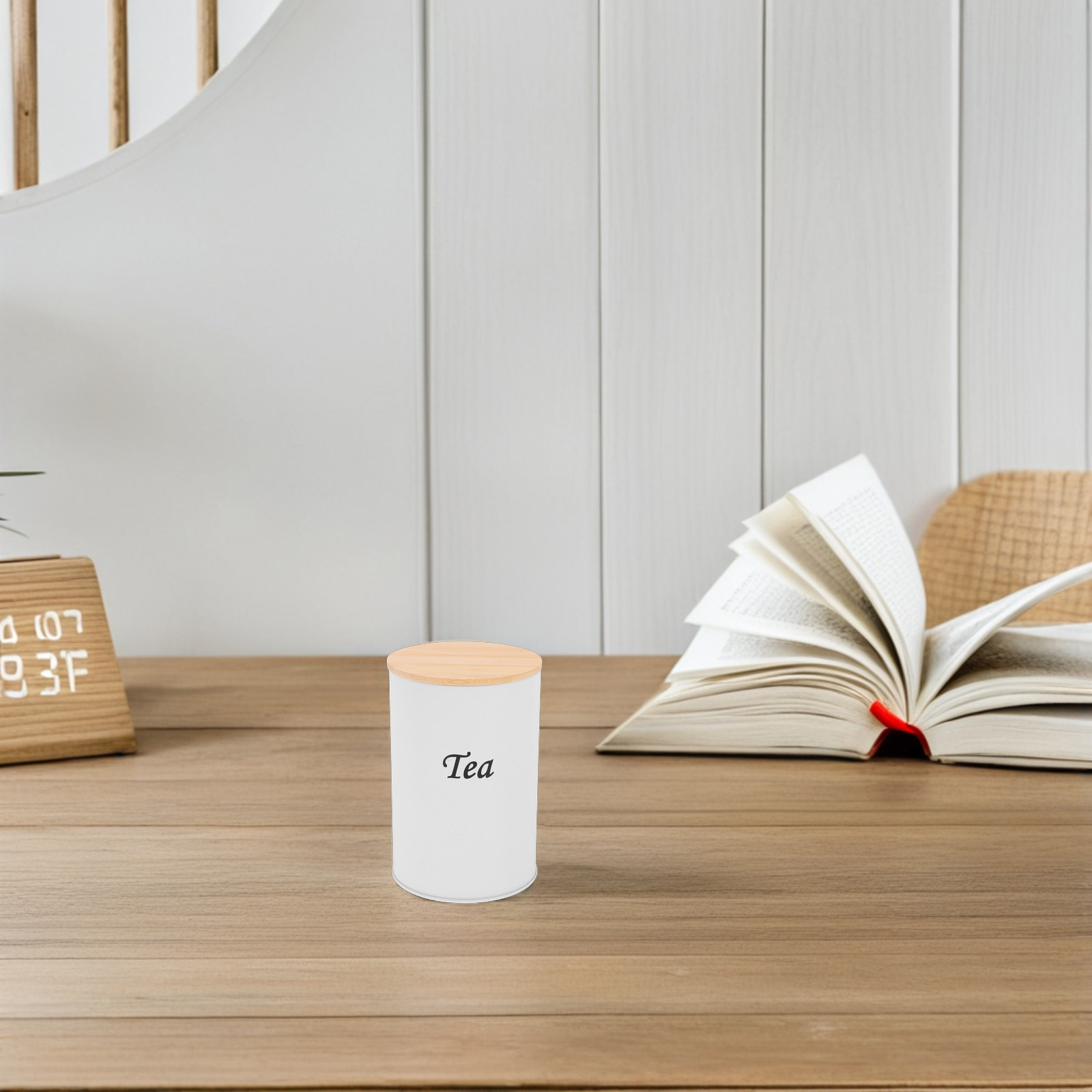 3個セット 密閉丸型キャニスター 亜鉛メッキ鉄製 竹製蓋付き - Coffee Tea Bean のレビューと価格