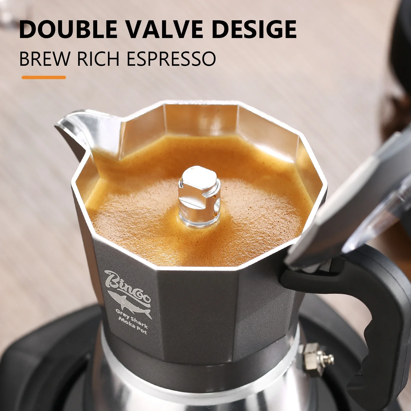 Bincoo 2カップ ダブルバルブ モカポット アルミ合金 - Moka Pot Stove のレビューと価格