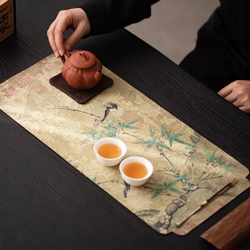 中国雲竹緑茶茶巾 中国禅茶茶巾 テーブルクロス 茶巾 - Bamboo Tea Tray のレビューと価格