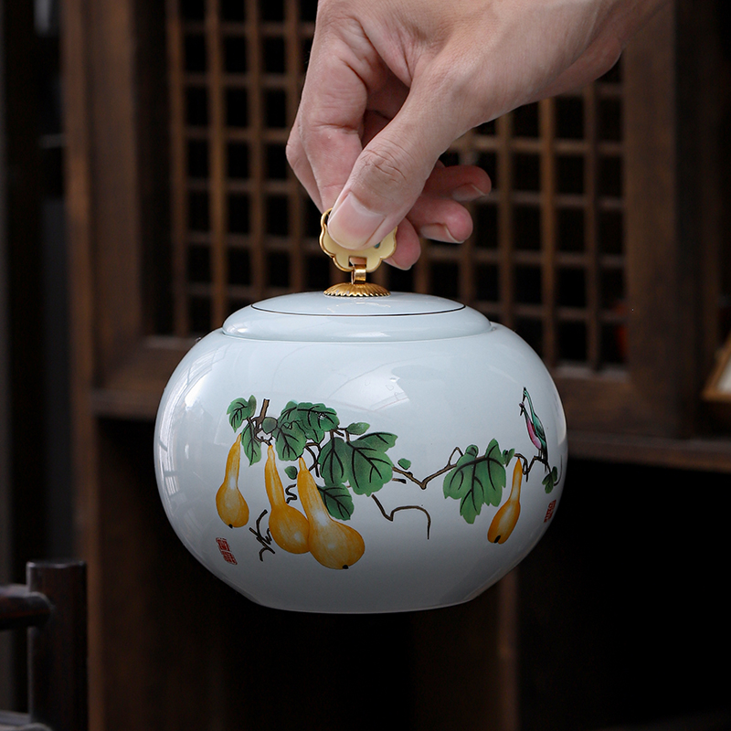 青緑色の磁器茶葉瓶丸型蘭セラミック装飾瓶多機能家庭用キャンデ - Coffee Tea And Bean Leaf のレビューと価格