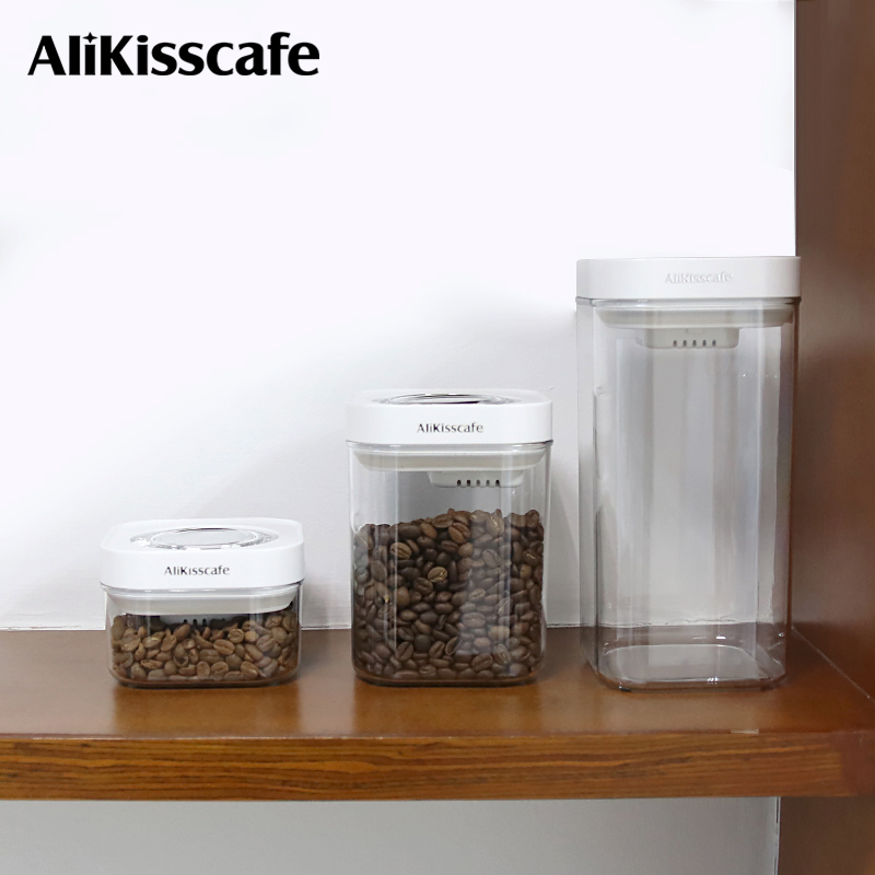 AliKisscafe コーヒー豆保存容器真空密閉タンクジャ - Coffee Tea Bean のレビューと価格