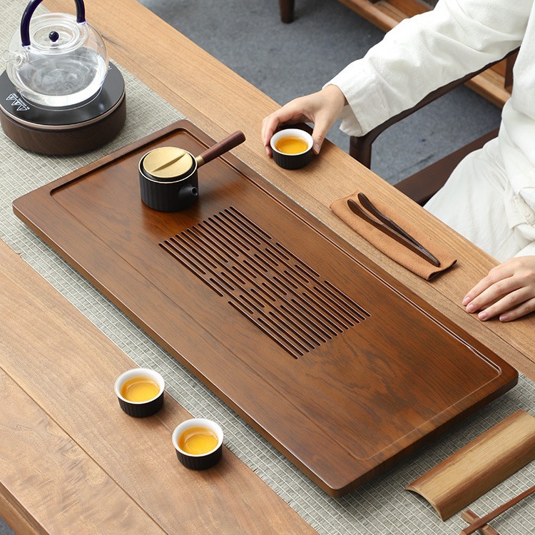 シンプルなスタイルナン竹花梨色収納排水兼用ティートレイティー - Bamboo Tea Tray のレビューと価格