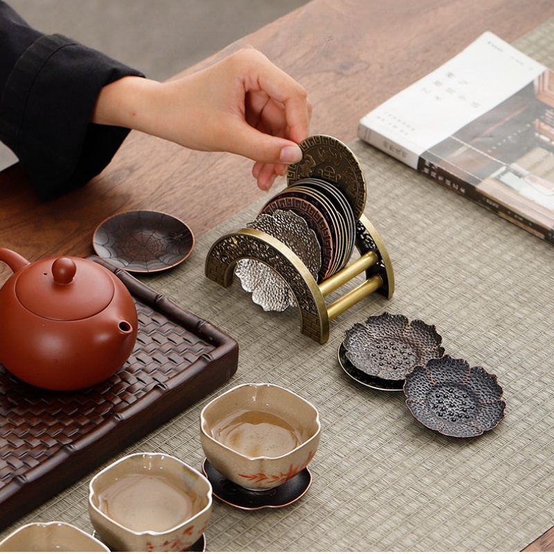 日本合金コースター禅アンティークカンフーティーカップホルダー - Coffee Tea Japan のレビューと価格