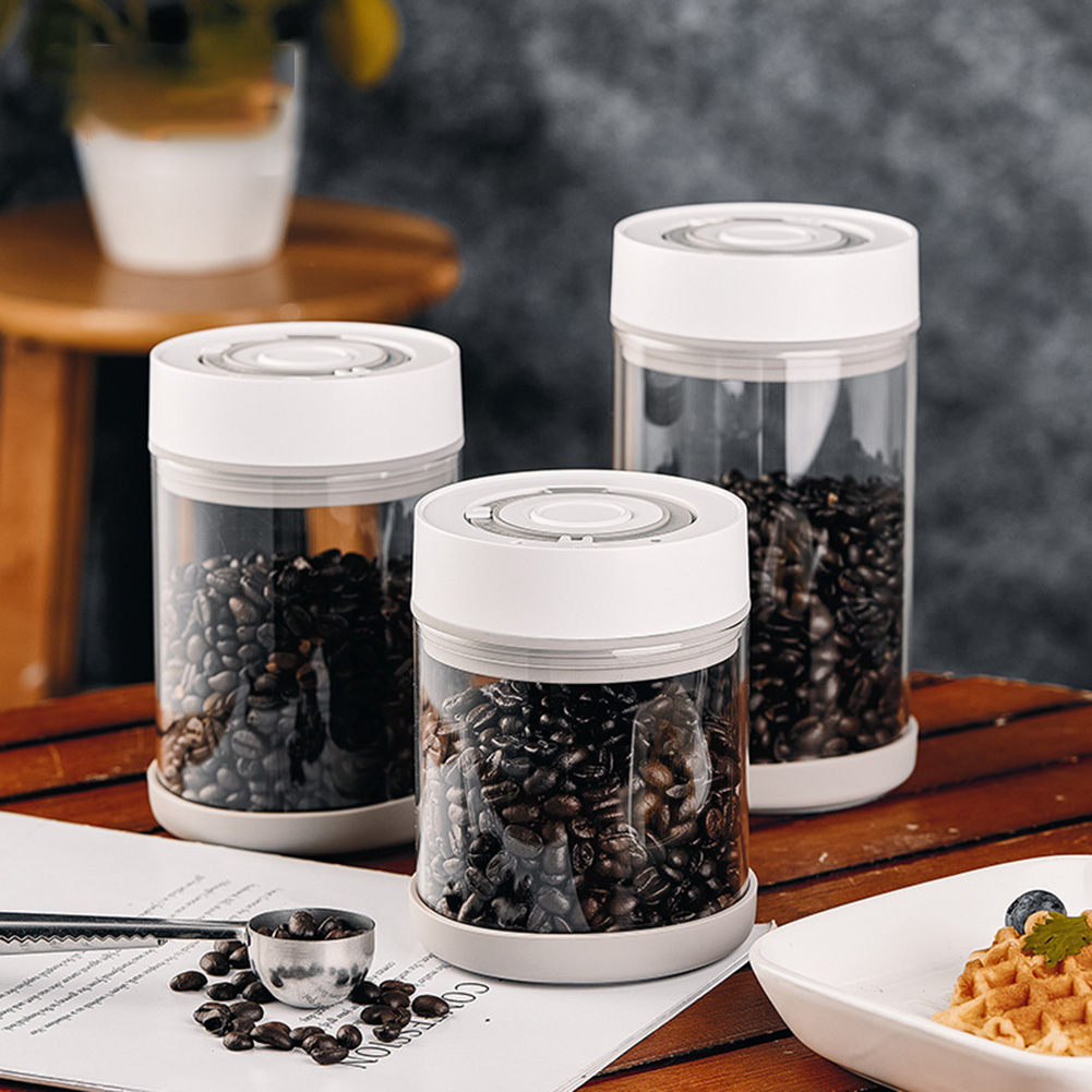 キッチン防湿ガラスコーヒー豆ジャー自動インテリジェント真空保 - Coffee Tea Bean のレビューと価格