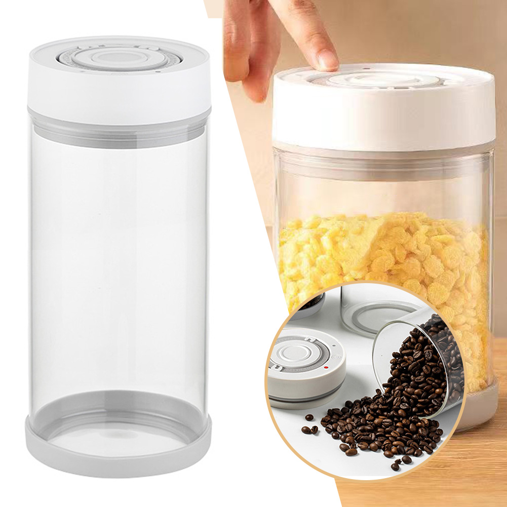 キッチン防湿ガラスコーヒー豆ジャー自動インテリジェント真空保 - Coffee Tea Bean のレビューと価格