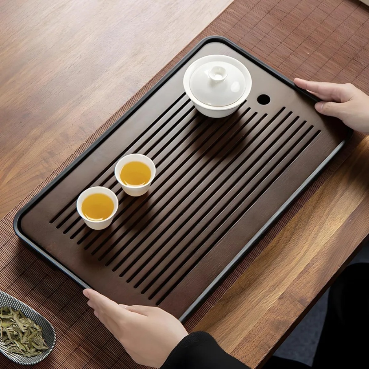 ポータブルで取り外し可能な竹製茶卓、乾湿両用、排水機能付きカ - Bamboo Tea Tray のレビューと価格