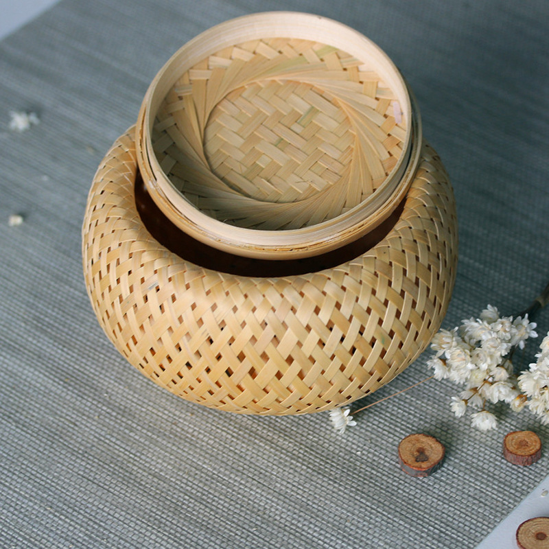 竹編み小さなバスケット二層中空小さなミニボックス竹編み包装箱 - Bamboo Tea Tray のレビューと価格