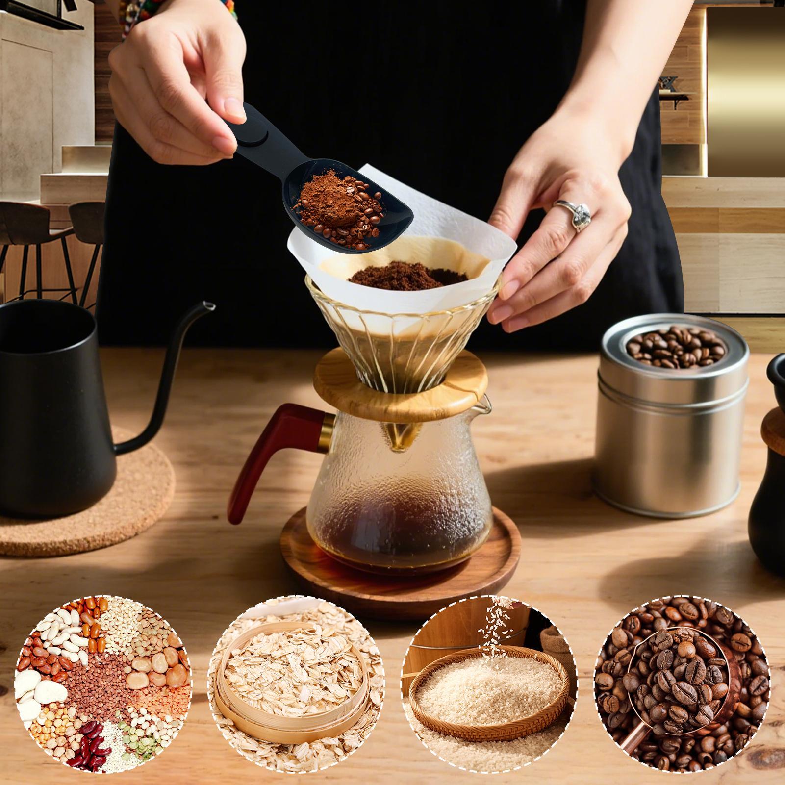 コーヒー豆や茶葉用のクリップ付きコーヒースクープ、多目的シリ - Coffee Tea And Bean Leaf のレビューと価格