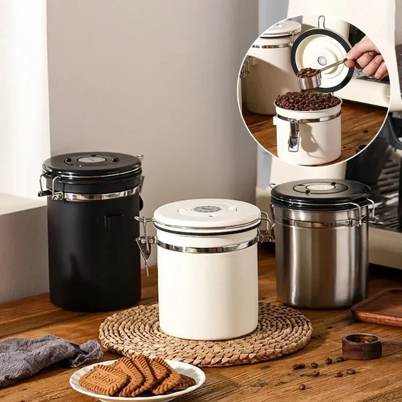 コーヒー缶、気密ステンレス製キッチン食品保存容器、日付トラッ - Coffee Tea Etc のレビューと価格