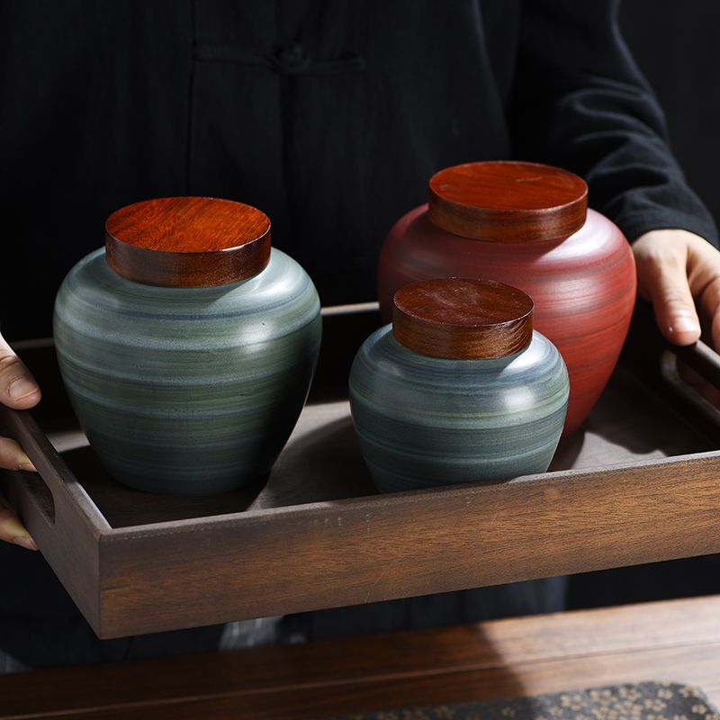 レトロなセラミック茶葉瓶、創造的な密封キャンディジャー、コー - Coffee Tea And Bean Leaf のレビューと価格
