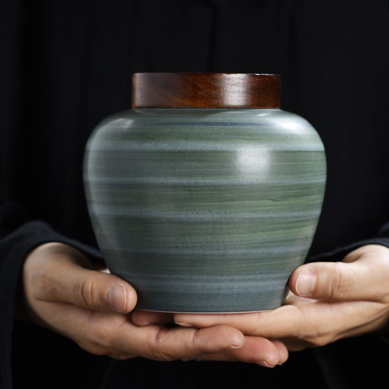 レトロなセラミック茶葉瓶、創造的な密封キャンディジャー、コー - Coffee Tea And Bean Leaf のレビューと価格