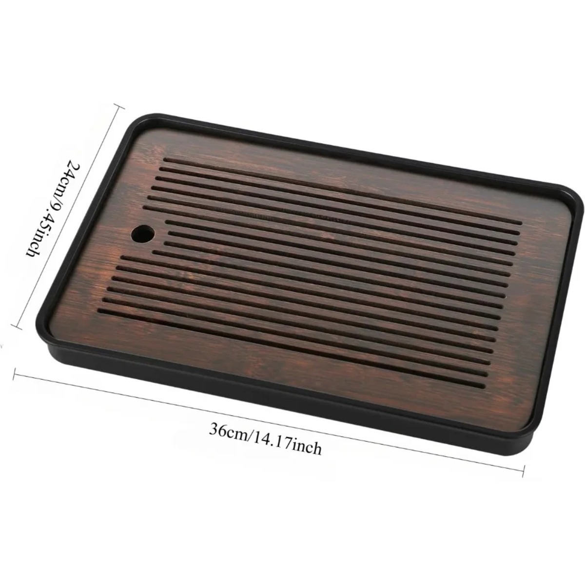 天然竹製茶盆 隠し水槽付き 取り外し可能なカンフー茶器台座  - Bamboo Tea Tray のレビューと価格