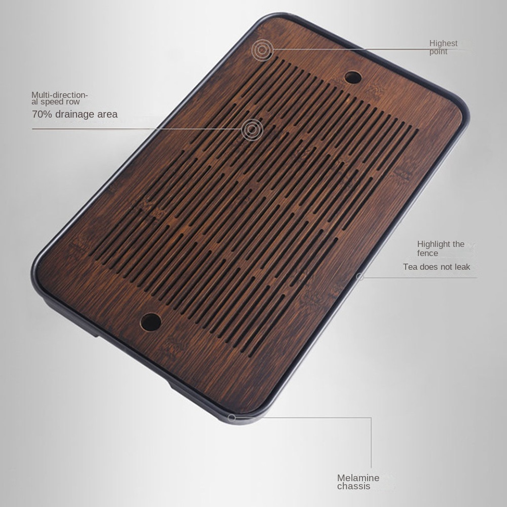 二重目的の竹製ティートレイ、排水水貯蔵機能付き、迅速排水フィ - Bamboo Tea Tray のレビューと価格