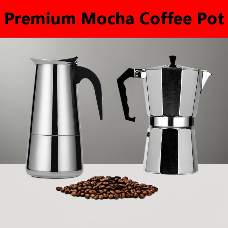 コーヒーメーカー モカポット 50ml-600ml ステンレ - Moka Pot Stove のレビューと価格