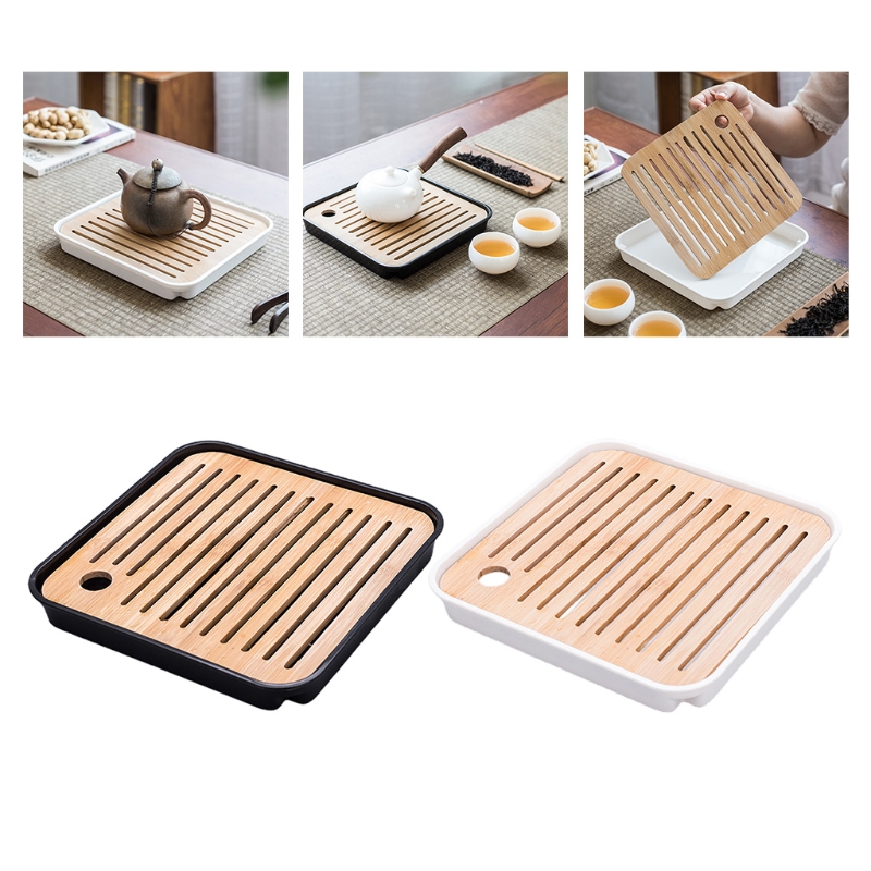 竹ティートレイ ミニ竹中国カンフーティーテーブルサービング、 - Bamboo Tea Tray のレビューと価格