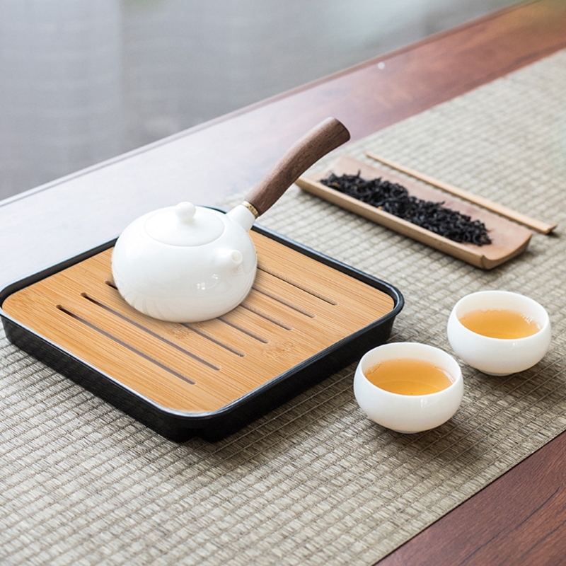 竹ティートレイ ミニ竹中国カンフーティーテーブルサービング、 - Bamboo Tea Tray のレビューと価格