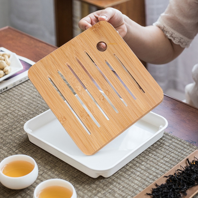 竹ティートレイ ミニ竹中国カンフーティーテーブルサービング、 - Bamboo Tea Tray のレビューと価格